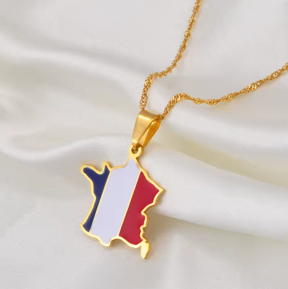Collier drapeau France
