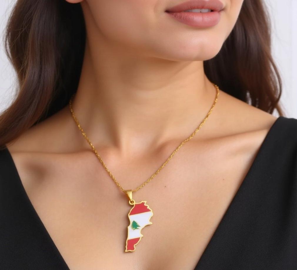 Lebanon Map Necklace